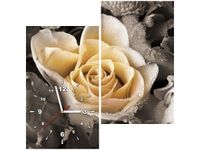 60X60CM ZEGAR DELIKATNA RÓŻA OBRAZ DREWNO ŚCIAN KWADRAT