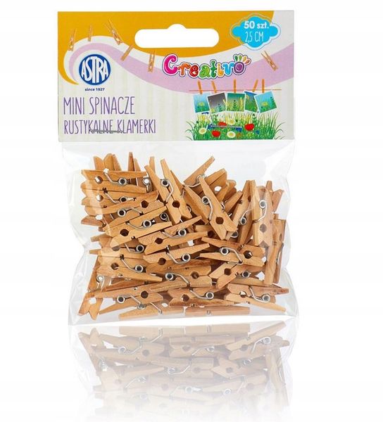 MINI SPINACZE DREW.50SZT-RUSTYK KLAMERKI  8443 zdjęcie 1