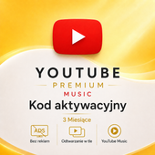 YouTube Premium i Music 3 miesiące | kod aktywacyjny na twoje konto