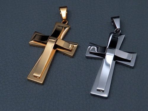 ZŁOTY SREBRNY KRZYŻ KRZYŻYK NA ŁAŃCUSZEK STAL 316L na Arena.pl