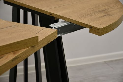 Mały okrągły stół 80 cm rozkładany do 160 LAMELE z 4 krzesłami tapicerowane na Arena.pl