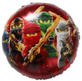 Balon foliowy okrągły Ninjago, 45 cm (luz)