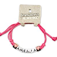 Bransoletka z imieniem Amelia - różowa
