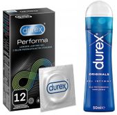 DUREX Performa 12szt Opóżniające + Żel Intymny Originals 50ml