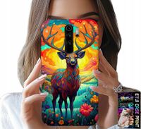 ETUI DO XIAOMI REDMI 9 - KOLOROWE WZORY JELEŃ ŁOŚ ZWIERZĘTA LEŚNE
