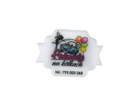 magnes reklamowy z plexi na lodówkę nadruk UV logo 50 szt.