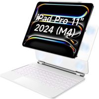 Klawiatura do iPad Pro 11” 5/4 gen z etui AZERTY podświetlana biała HOU