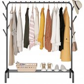 CZARNY METALOWY WIESZAK NA UBRANIA GARDEROBA STOJAK REGULOWANY