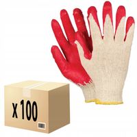 100 par Rękawice Robocze Ogrodowe Wampirki Ochronne czerwone bawełniane XL
