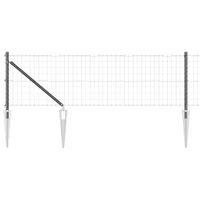 Ogrodzenie z słupkami Szary 0.6 x 25 m Stal