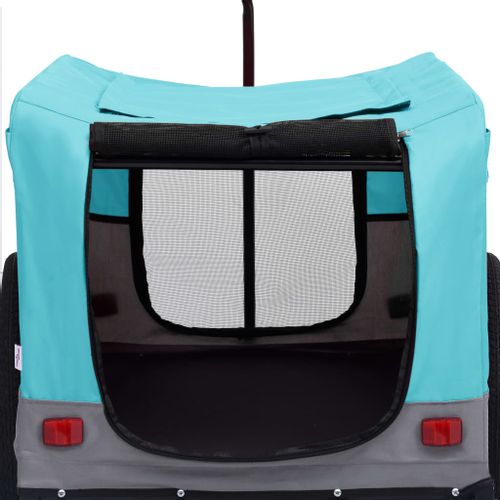 Przyczepka rowerowa 2-w-1 dla zwierząt i do biegania, niebiesk-szara na Arena.pl