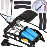 Pompka nożna z manometrem dwutłokowa samochodowa rowerowa