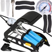 Pompka nożna z manometrem dwutłokowa samochodowa rowerowa