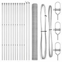Ogrodzenie z słupkami Srebrny 1.6 x 25 m Stal pokryta PCV