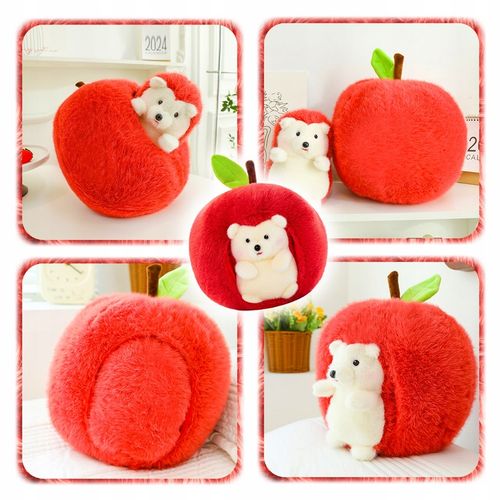 MASKOTKA JEŻ Pluszowy PLUSZAK JEŻYK w Jabłku Poduszka DOMKU dla dzieci 30cm na Arena.pl