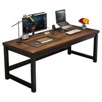 BIURKO GAMINGOWE KOMPUTEROWE NOWOCZESNE CIEMNY BUK LOFT INDUSTRIALNE 120 CM