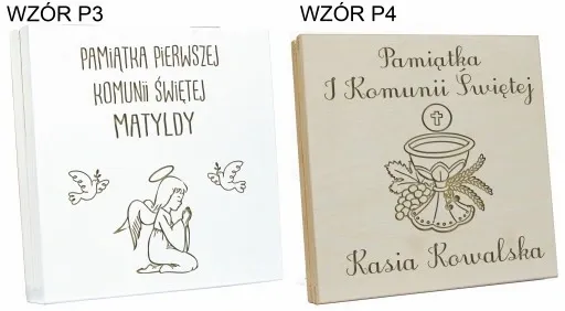 PODZIĘKOWANIE Z OKAZJI KOMUNII ŚWIĘTEJ DLA CHRZESTNYCH DZIADKÓW PUDEŁKO 3D zdjęcie 7