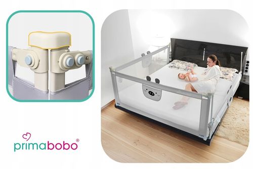 PRIMABOBO Barierka ochronna do łóżka MIŚ 180cm SKŁADANA, dla dzieci na Arena.pl