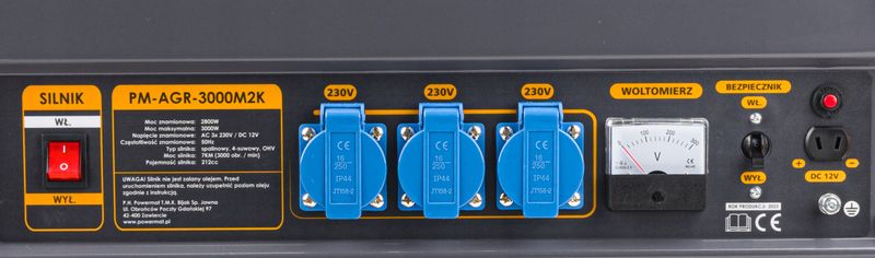 AGREGAT PRĄDOTWÓRCZY GENERATOR 3000W 230V KOŁA AVR PM-AGR-3000M2K zdjęcie 8