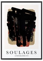 Plakat abstrakcja soulages 61x91 cm w czarnej ramie