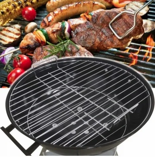 Grill BBQ Ogrodowy węglowy na brykiet zamykana pokrywa półka zdjęcie 4