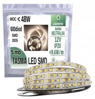 TAŚMA LED 2835 SMD 120 /m 5m LEDY LISTWA NEUTRALNA DZIENNA BIAŁA