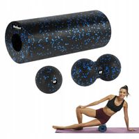 Zestaw wałek do masażu ćwiczeń roller piłka duoball 3 elementy EPP REBEL