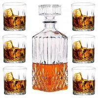 Zestaw do whisky karafka 850 ml 6 szklanek 280 ml komplet na prezent