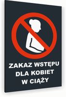 Tabliczka znak informacyjny 30x20 Antracyt ZAKAZ WSTĘPU KOBIETOM W CIĄŻY