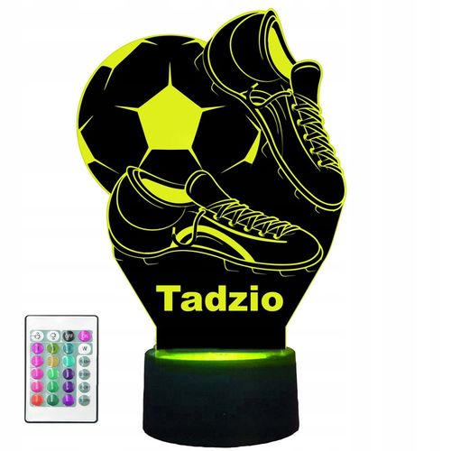 Lampka nocna biurkowa LED PIŁKA NOŻNA PIŁKARZ KOREK 3D R14 + IMIĘ na Arena.pl