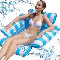 HAMAK WODNY MATERAC DO PŁYWANIA DMUCHANY Z SIATKĄ DO BASENU LEŻAK PLAŻOWY