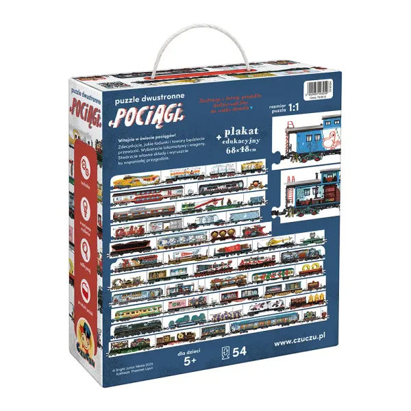 CzuCzu Puzzle dwustronne Pociągi zdjęcie 7