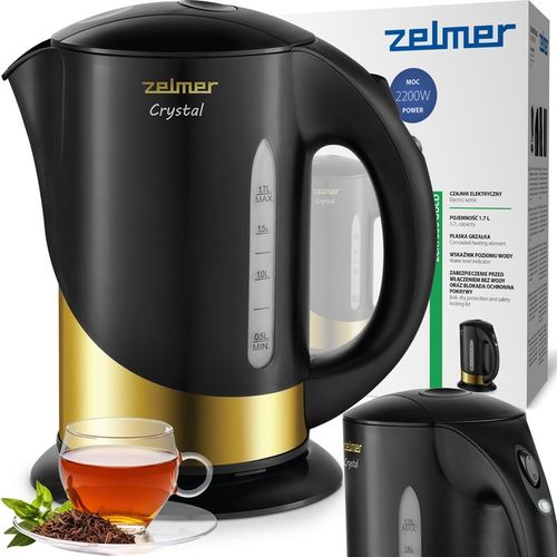 Czajnik elektryczny Zelmer ZCK7630 Gold 2200 W 1,7 l czarny na Arena.pl