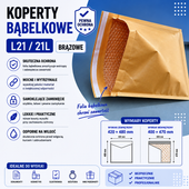 Koperty powietrzne brązowe L21 50 szt. koperty ochronne koperty bąbelkowe