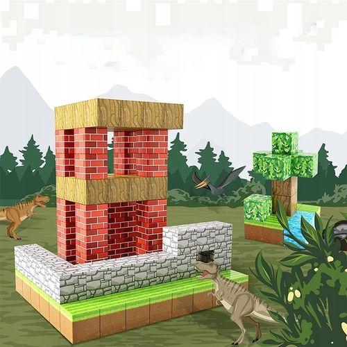 3D MAGNETYCZNY KLOCKI ZABAWKA MINECRAFT LEŚNY MONTESSORI 100 STZ na Arena.pl