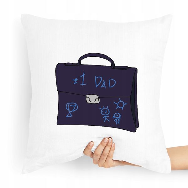 Poduszka Prezent Dla Taty Ojca #1 Dad Z Nadrukiem Ze Zdjęciem zdjęcie 1