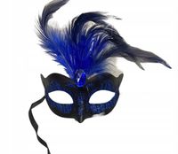 Maska-Venetian Mask Light Blue with Light Blue Sto