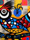 Plakat 60x80cm Ptak Na Wznak