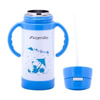 KUBEK TERMICZNY DZIECIĘCY TERMOS NA NAPOJE BUTELKA BIDON Z UCHYTAMI KAMILLE