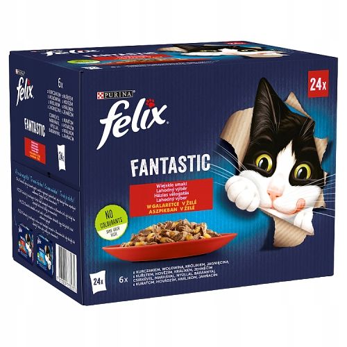 FELIX FANTASTIC WIEJSKIE SMAKI W GALARETCE SASZETKI 72x85g na Arena.pl