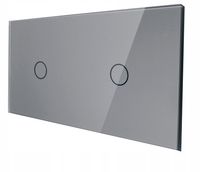 2 x WŁĄCZNIK ŚWIATŁA DOTYKOWY SZKLANY PANEL SZARY 1+1