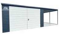 GARAŻ BLASZANY 4M X 6M POZIOM - WIATA 3X6 - SPAD TYŁ - BRAMA GB285