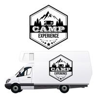 NAKLEJKA NA SAMOCHÓD wodoodporna góry las camp experience KAMPER auto 70 cm