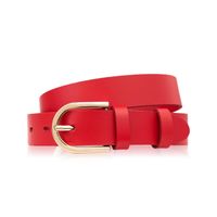 pasek damski skórzany czerwony 120 cm ze złotą klamrą paolo peruzzi