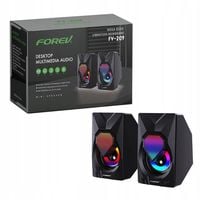 ZESTAW GAMINGOWY DO KOMPUTERA GŁOŚNIKI STERO CZARNE PC PODŚWIETLANE