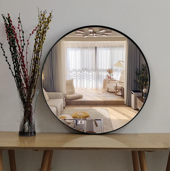 Lustro LOFT FI60cm czarne YX-04 ścienne okrągłe łazienkowe do salonu sypialni loftowe Industrialne minimalistyczne zdjęcie 5