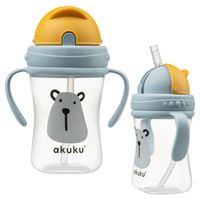 AKUKU Bidon z chowaną słomką MIŚ