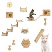 plac zabaw dla kota ścianka wspinaczkowa 11-elementów legowisko domek budka