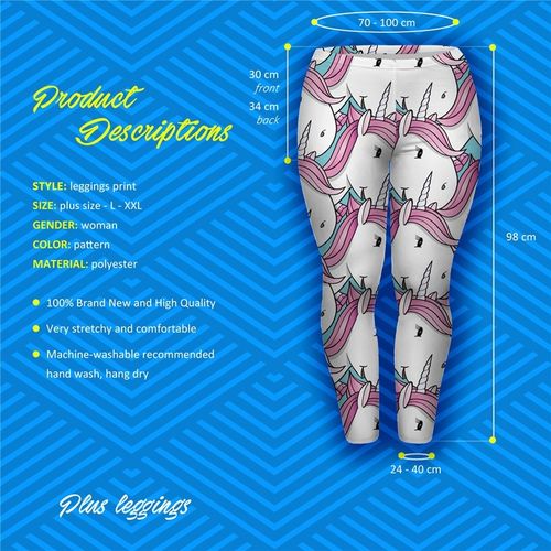 LEGGINSY PLUS SIZE WHITE UNICORNS na Arena.pl