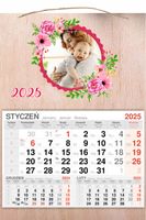 KALENDARZ wiszący 2025 DREWNIANY prezent DZIEŃ MAMY Z TWOIM ZDJĘCIEM + IMIĘ